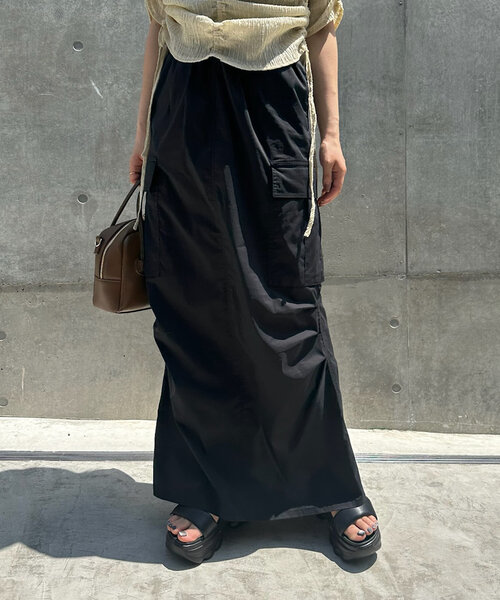 mline（エムライン）の「[mline]ミリタリーカーゴスカート（スカート・レディース・ブラック/カーキ/オフホワイト/チャコールグレー・1/2）」の14枚目の写真