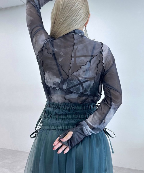 HARE（ハレ）の「【万美＆CHiNPAN×HARE】2WAYキリカエシアートップス（Tシャツ/カットソー・レディース・ブラック/ホワイト・FREE）」の22枚目の写真