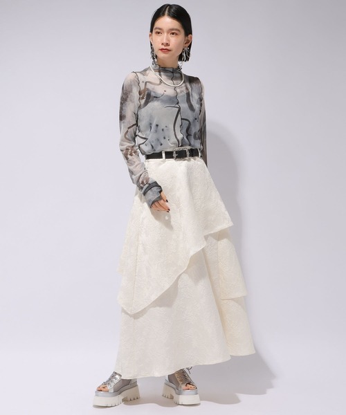 HARE（ハレ）の「【万美＆CHiNPAN×HARE】2WAYキリカエシアートップス（Tシャツ/カットソー・レディース・ブラック/ホワイト・FREE）」の9枚目の写真