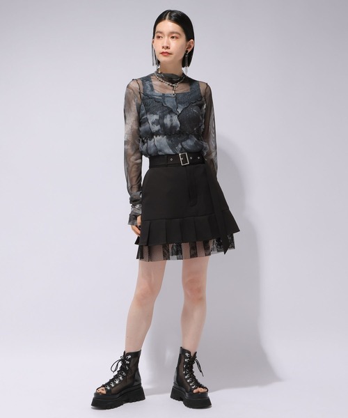 HARE（ハレ）の「【万美＆CHiNPAN×HARE】2WAYキリカエシアートップス（Tシャツ/カットソー・レディース・ブラック/ホワイト・FREE）」の6枚目の写真