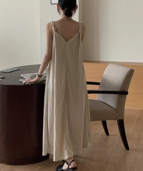 ABITOKYO(アビトーキョー)の「フロントタックVネックキャミワンピース(ワンピース・レディース・ブラック/アイボリー/ベージュ・L/M/XL)」の17枚目の写真