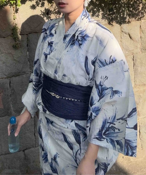 AS KNOW AS plus（アズノゥアズプラス）の「◎アソート花柄浴衣  兵児帯  2点セット【WEB限定アイテム】（浴衣・レディース・ライトグレー系/ホワイト系/アイボリー系/レッド系1/イエロー系1/ブルー系1/グレー系2/レッド系2/ネイビー系2/ブルー系2・FREE）」の20枚目の写真