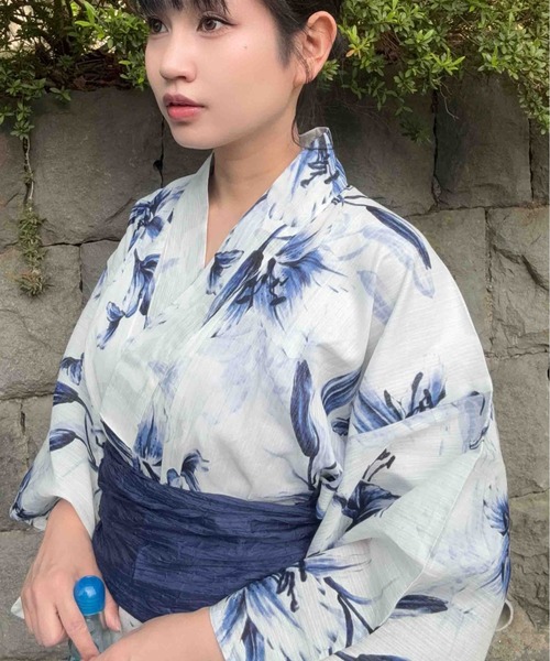 AS KNOW AS plus（アズノゥアズプラス）の「◎アソート花柄浴衣  兵児帯  2点セット【WEB限定アイテム】（浴衣・レディース・ライトグレー系/ホワイト系/アイボリー系/レッド系1/イエロー系1/ブルー系1/グレー系2/レッド系2/ネイビー系2/ブルー系2・FREE）」の22枚目の写真