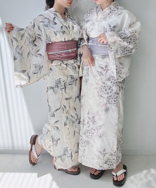 AS KNOW AS plus（アズノゥアズプラス）の「◎アソート花柄浴衣  兵児帯  2点セット【ZOZOTOWN限定アイテム】（浴衣・レディース・ライトグレー系/ホワイト系/アイボリー系/レッド系1/イエロー系1/ブルー系1・FREE）」の19枚目の写真