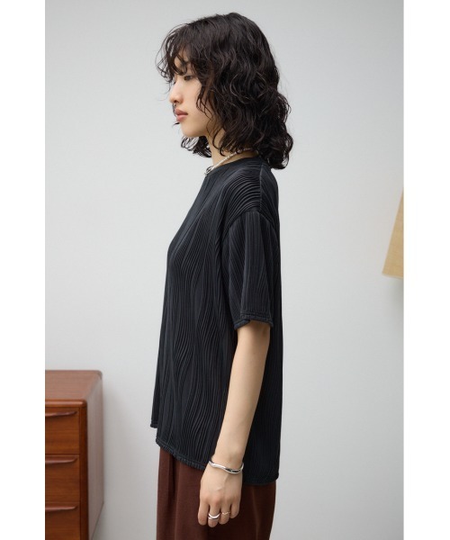 AZUL by moussy(アズールバイマウジー)の「ソリッドテクスチャーTシャツ(Tシャツ/カットソー・レディース・ブラック/オフホワイト/ダークオレンジ/ダークベージュ・SMALL/MEDIUM)」の10枚目の写真