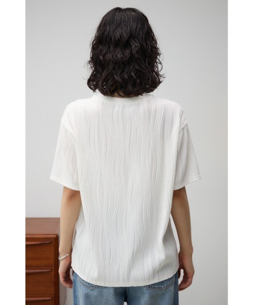 AZUL by moussy(アズールバイマウジー)の「ソリッドテクスチャーTシャツ(Tシャツ/カットソー・レディース・ブラック/オフホワイト/ダークオレンジ/ダークベージュ・SMALL/MEDIUM)」の22枚目の写真