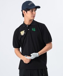 【美品】【刺繍】ビームスゴルフ　ゴルフウェア　メンズ　ポロシャツ　XL BEAMS GOLF ビームスゴルフ ×Champion PEANUTS 半袖ポロシャツ