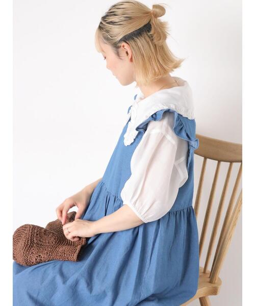 ehka sopo（エヘカソポ）の「シアービッグ襟ブラウス（シャツ/ブラウス・レディース・ブラック/オフホワイト/イエロー/ミント・F）」の13枚目の写真