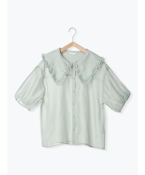 ehka sopo（エヘカソポ）の「シアービッグ襟ブラウス（シャツ/ブラウス・レディース・ブラック/オフホワイト/イエロー/ミント・F）」の20枚目の写真