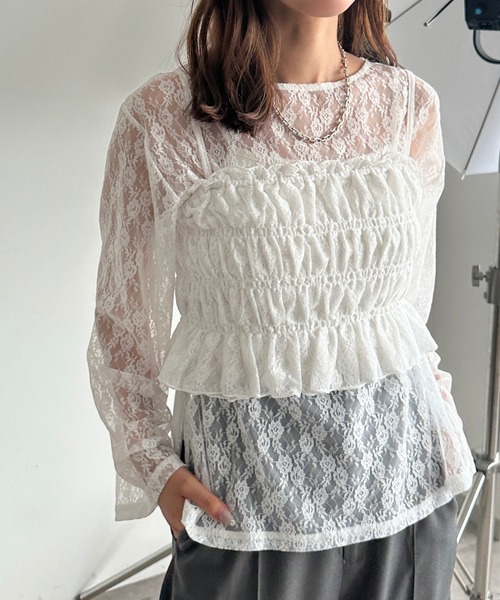 apres jour mignon(アプレジュールミニョン)の「ラメシアーレーストップス×ビスチェセット【ZOZOTOWN限定アイテム】(Tシャツ/カットソー・レディース・ピンク/レッド/オフホワイト/ブラック系その他/ブラック・フリー/X-LARGE)」の6枚目の写真