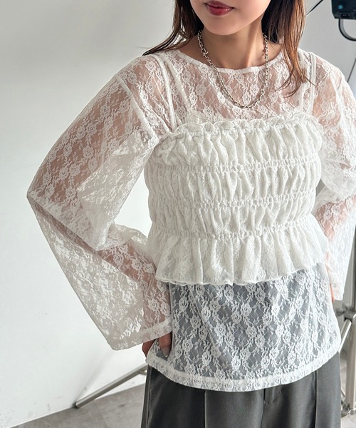 apres jour mignon(アプレジュールミニョン)の「ラメシアーレーストップス×ビスチェセット【ZOZOTOWN限定アイテム】(Tシャツ/カットソー・レディース・ピンク/レッド/オフホワイト/ブラック系その他/ブラック・フリー/X-LARGE)」の8枚目の写真