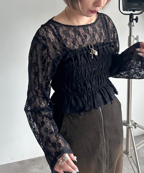 apres jour mignon(アプレジュールミニョン)の「ラメシアーレーストップス×ビスチェセット【ZOZOTOWN限定アイテム】(Tシャツ/カットソー・レディース・ピンク/レッド/オフホワイト/ブラック系その他/ブラック・フリー/X-LARGE)」の20枚目の写真