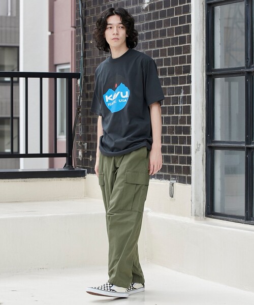 KAVU(カブー)の「KAVU(カブー)別注マウントロゴTシャツ(Tシャツ/カットソー・メンズ・ホワイト/ダークグレー/ベージュ・M/L/XL)」の10枚目の写真