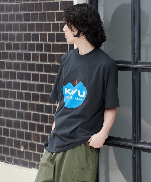KAVU(カブー)の「KAVU(カブー)別注マウントロゴTシャツ(Tシャツ/カットソー・メンズ・ホワイト/ダークグレー/ベージュ・M/L/XL)」の11枚目の写真