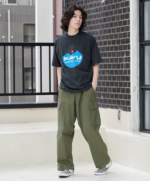 KAVU(カブー)の「KAVU(カブー)別注マウントロゴTシャツ(Tシャツ/カットソー・メンズ・ホワイト/ダークグレー/ベージュ・M/L/XL)」の12枚目の写真