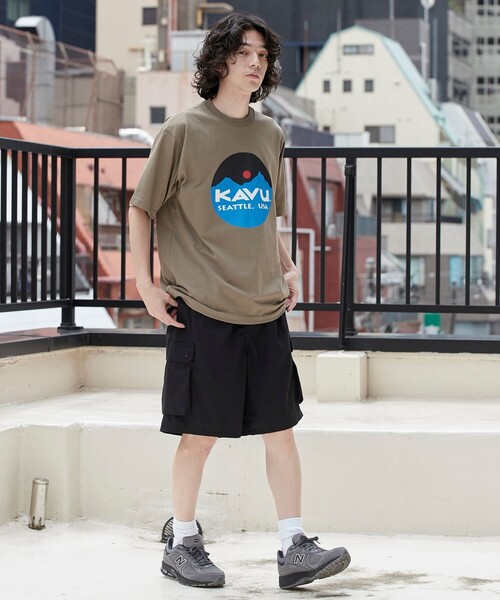 KAVU(カブー)の「KAVU(カブー)別注マウントロゴTシャツ(Tシャツ/カットソー・メンズ・ホワイト/ダークグレー/ベージュ・M/L/XL)」の17枚目の写真