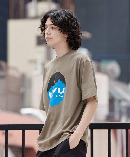 KAVU(カブー)の「KAVU(カブー)別注マウントロゴTシャツ(Tシャツ/カットソー・メンズ・ホワイト/ダークグレー/ベージュ・M/L/XL)」の18枚目の写真