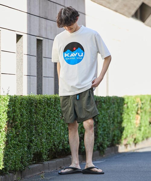 KAVU(カブー)の「KAVU(カブー)別注マウントロゴTシャツ(Tシャツ/カットソー・メンズ・ホワイト/ダークグレー/ベージュ・M/L/XL)」の19枚目の写真