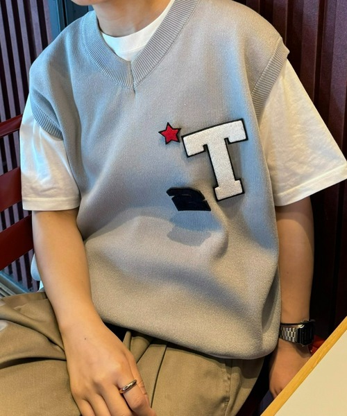 CIAOPANIC TYPY(チャオパニックティピー)の「【UNISEX】ワッペンニットベスト(ベスト・メンズ・グレー/ブラウン/ネイビー・MEDIUM/LARGE)」の13枚目の写真