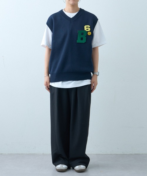 CIAOPANIC TYPY(チャオパニックティピー)の「【UNISEX】ワッペンニットベスト(ベスト・メンズ・グレー/ブラウン/ネイビー・MEDIUM/LARGE)」の14枚目の写真