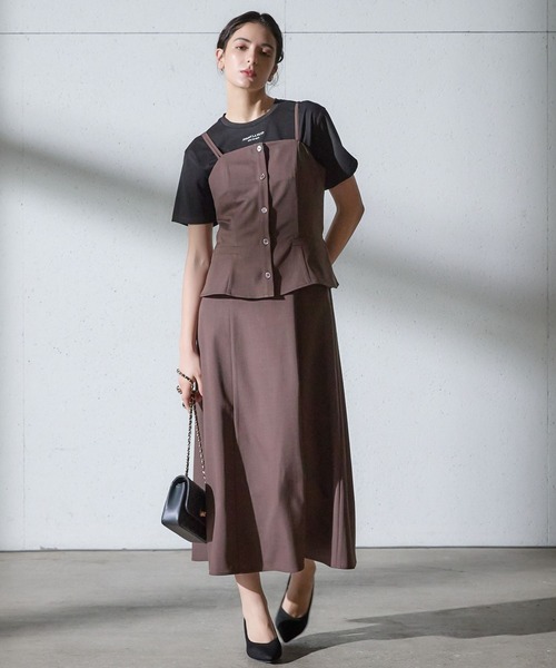 Andemiu（アンデミュウ）の「2Pキャミ×キャミワンピース135681（ワンピース・レディース・ダークブラウン/グレー/ラベンダー・SMALL/MEDIUM）」の2枚目の写真