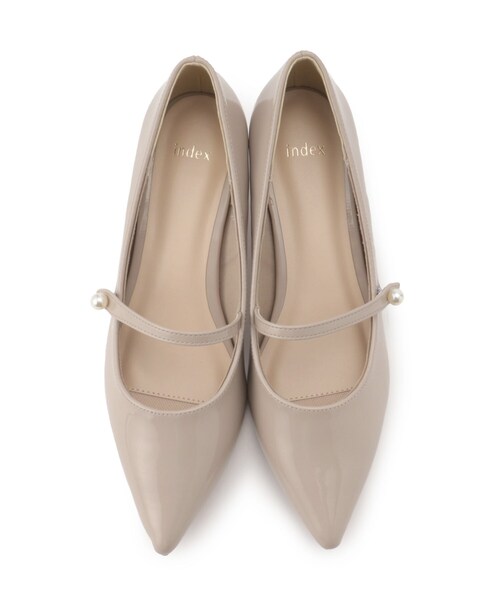 index（インデックス）の「◆エナメルパール調ストラップパンプス（パンプス・レディース・ブラック/ベージュ・03/02）」の8枚目の写真