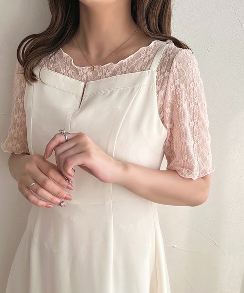 apres jour（アプレジュール）の「【apres jour mimi】レーストップス【ZOZOTOWN限定アイテム】（Tシャツ/カットソー・レディース・ピンク/グリーン/アイボリー・X-LARGE/フリー）」の3枚目の写真