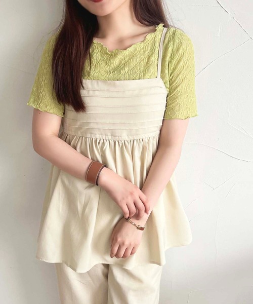 apres jour（アプレジュール）の「【apres jour mimi】レーストップス【ZOZOTOWN限定アイテム】（Tシャツ/カットソー・レディース・ピンク/グリーン/アイボリー・X-LARGE/フリー）」の16枚目の写真