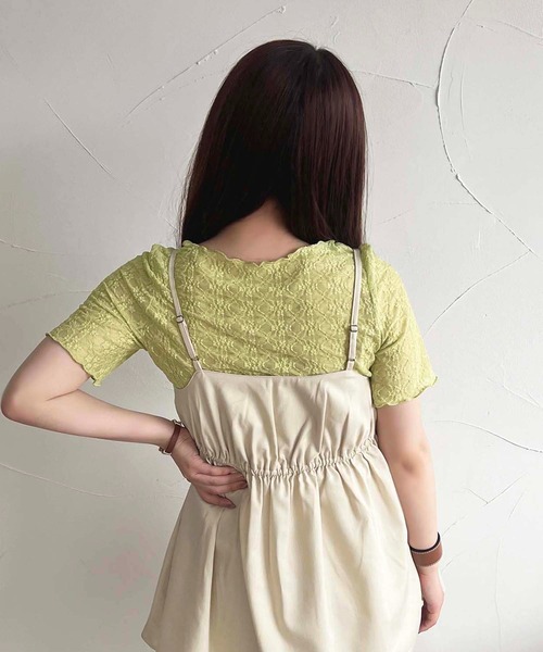 apres jour（アプレジュール）の「【apres jour mimi】レーストップス【ZOZOTOWN限定アイテム】（Tシャツ/カットソー・レディース・ピンク/グリーン/アイボリー・X-LARGE/フリー）」の15枚目の写真