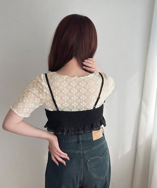 apres jour（アプレジュール）の「【apres jour mimi】レーストップス【ZOZOTOWN限定アイテム】（Tシャツ/カットソー・レディース・ピンク/グリーン/アイボリー・X-LARGE/フリー）」の21枚目の写真