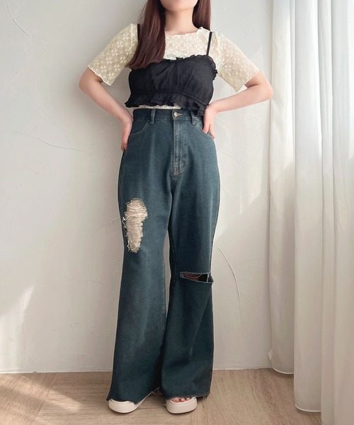 apres jour（アプレジュール）の「【apres jour mimi】レーストップス【ZOZOTOWN限定アイテム】（Tシャツ/カットソー・レディース・ピンク/グリーン/アイボリー・X-LARGE/フリー）」の19枚目の写真