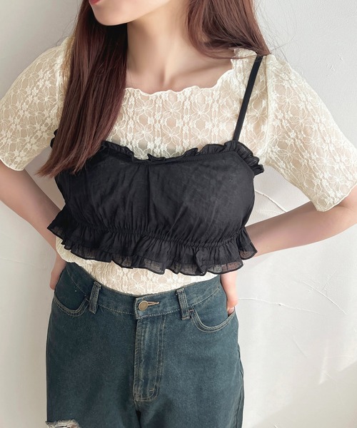 apres jour（アプレジュール）の「【apres jour mimi】レーストップス【ZOZOTOWN限定アイテム】（Tシャツ/カットソー・レディース・ピンク/グリーン/アイボリー・X-LARGE/フリー）」の22枚目の写真