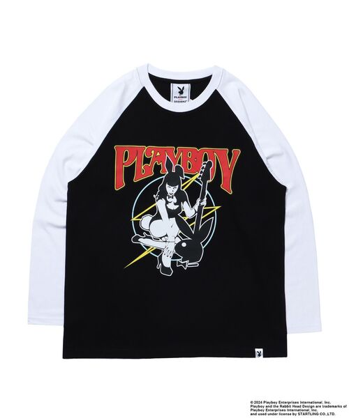 PLAYBOY(プレイボーイ)の「【SEQUENZ(シークエンズ)】PB BAND RAGLAN L/S LEE / プレイボーイ ラグラン 長袖 ロンT バンT(Tシャツ/カットソー・メンズ・ブラック/ホワイト/ネイビー・MEDIUM/LARGE/X-LARGE)」の18枚目の写真