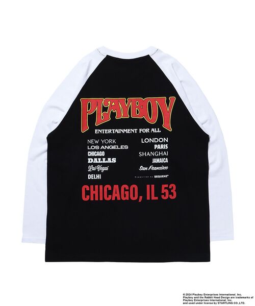 PLAYBOY(プレイボーイ)の「【SEQUENZ(シークエンズ)】PB BAND RAGLAN L/S LEE / プレイボーイ ラグラン 長袖 ロンT バンT(Tシャツ/カットソー・メンズ・ブラック/ホワイト/ネイビー・MEDIUM/LARGE/X-LARGE)」の17枚目の写真