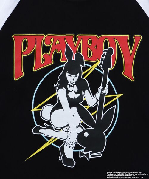 PLAYBOY(プレイボーイ)の「【SEQUENZ(シークエンズ)】PB BAND RAGLAN L/S LEE / プレイボーイ ラグラン 長袖 ロンT バンT(Tシャツ/カットソー・メンズ・ブラック/ホワイト/ネイビー・MEDIUM/LARGE/X-LARGE)」の16枚目の写真
