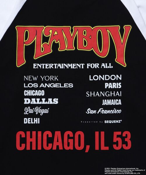 PLAYBOY(プレイボーイ)の「【SEQUENZ(シークエンズ)】PB BAND RAGLAN L/S LEE / プレイボーイ ラグラン 長袖 ロンT バンT(Tシャツ/カットソー・メンズ・ブラック/ホワイト/ネイビー・MEDIUM/LARGE/X-LARGE)」の15枚目の写真