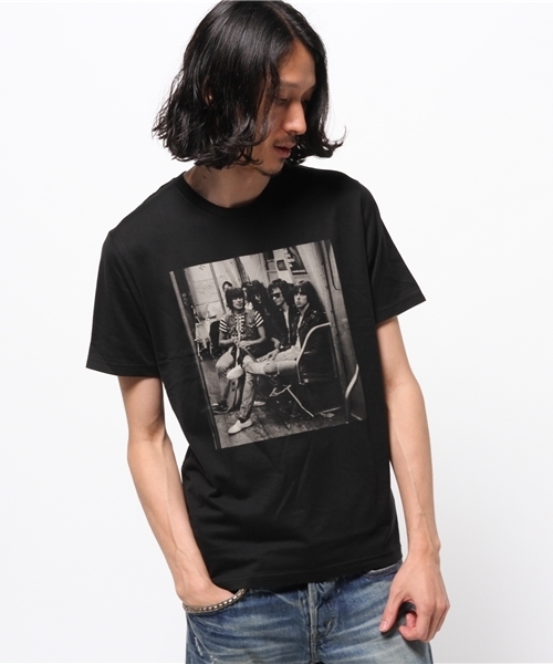 HYSTERIC GLAMOUR(ヒステリックグラマー)の「RAMONES/NYC SUBWAY’75 pt T-SH(Tシャツ/カットソー・メンズ・ホワイト/イエロー/ブラック・MEDIUM/SMALL/LARGE)」の5枚目の写真
