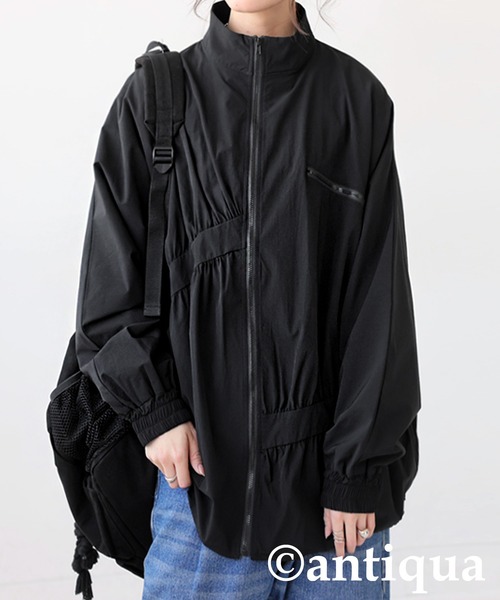 antiqua(アンティカ)の「ギャザーデザインジャケット(ブルゾン・レディース・ブラック・ONESIZE)」の9枚目の写真