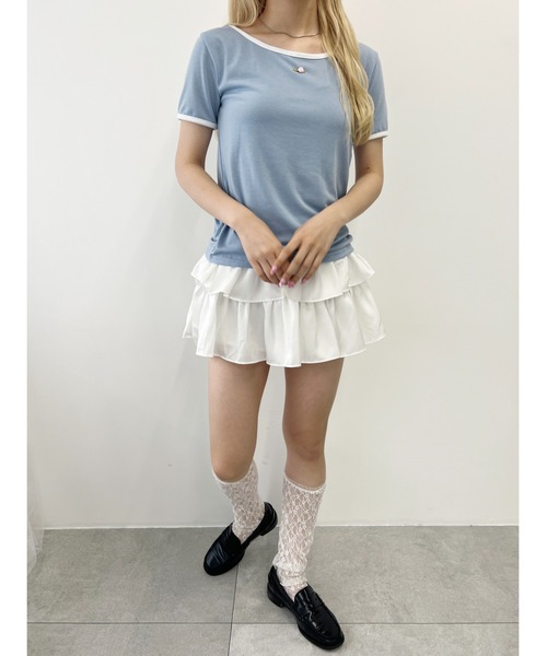 PHILLY(フィリー)の「ローズリンガーTシャツ(Tシャツ/カットソー・レディース・ホワイト/ブラック/ブルー・FREE)」の10枚目の写真