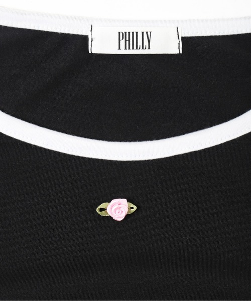 PHILLY(フィリー)の「ローズリンガーTシャツ(Tシャツ/カットソー・レディース・ホワイト/ブラック/ブルー・FREE)」の19枚目の写真