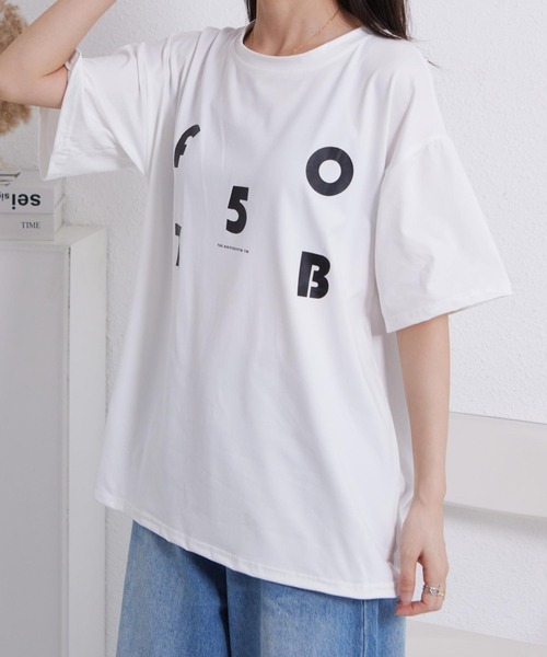 MAISON DE THERESE(メゾン ド テレーズ)の「ビッグサイズロゴプリントTシャツ(Tシャツ/カットソー・レディース・ホワイト・FREE)」の8枚目の写真