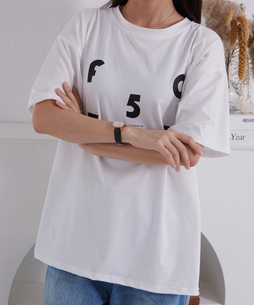 MAISON DE THERESE(メゾン ド テレーズ)の「ビッグサイズロゴプリントTシャツ(Tシャツ/カットソー・レディース・ホワイト・FREE)」の10枚目の写真