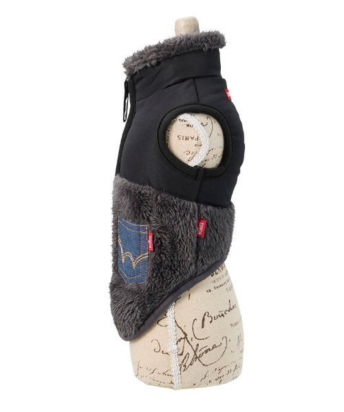 EDWIN（エドウィン）の「EDWIN/デニムポケット付切り替えフリースベスト（ペットウェア・レディース・ネイビー/ブラック・3L/2L/L/M/S/XS）」の4枚目の写真