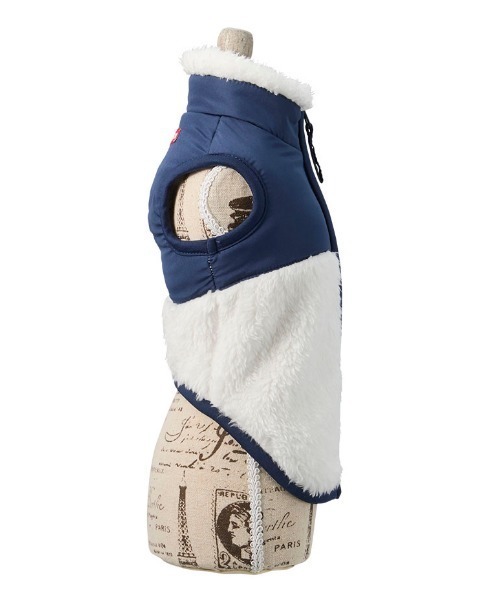 EDWIN（エドウィン）の「EDWIN/デニムポケット付切り替えフリースベスト（ペットウェア・レディース・ネイビー/ブラック・3L/2L/L/M/S/XS）」の9枚目の写真