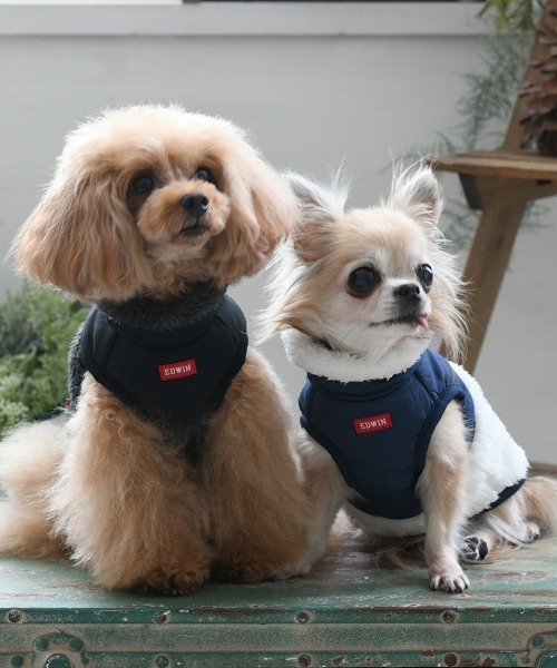 EDWIN（エドウィン）の「EDWIN/デニムポケット付切り替えフリースベスト（ペットウェア・レディース・ネイビー/ブラック・3L/2L/L/M/S/XS）」の16枚目の写真