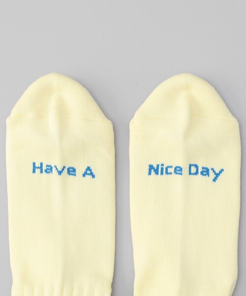 FREAK'S STORE（フリークスストア）の「ROSTER SOX/ロスターソックス 限定展開　PEACE/SOCKS / ピースソックス（ソックス/靴下・レディース・グレー/オフホワイト/レモンイエロー・SMALL）」の5枚目の写真