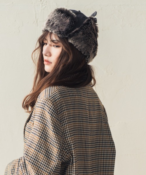 ORIENT MILLINERY（オリエント ミリナリー）の「WHISKER【ｳｨｽｶｰ】コンパクトフライトキャップ（キャップ・レディース・グレー/ブラック/カーキ・FREE）」の7枚目の写真