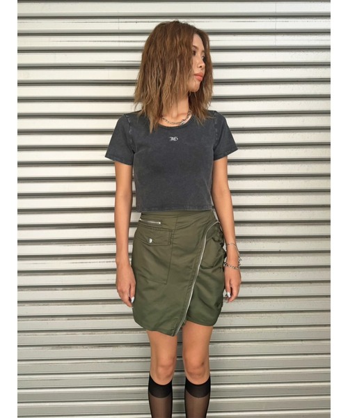 EGOIST（エゴイスト）の「ロゴ刺繍加工チビT（Tシャツ/カットソー・レディース・ライトブラウン/ネイビー/ブラック・FREE）」の11枚目の写真