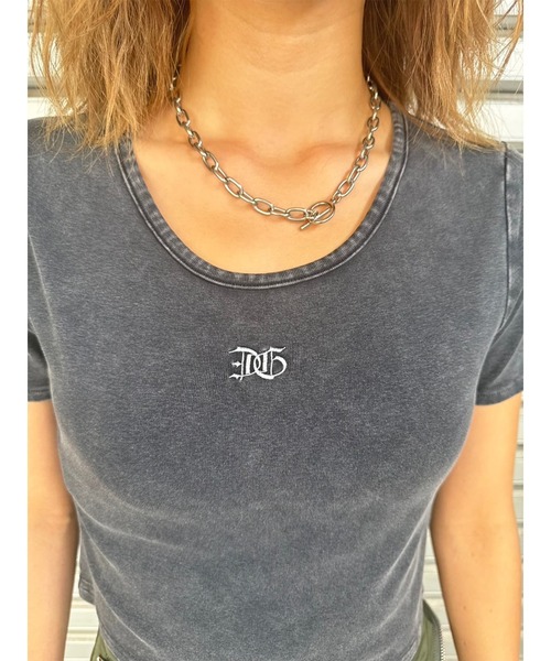 EGOIST（エゴイスト）の「ロゴ刺繍加工チビT（Tシャツ/カットソー・レディース・ライトブラウン/ネイビー/ブラック・FREE）」の10枚目の写真