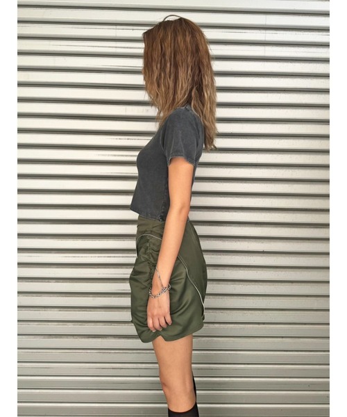 EGOIST（エゴイスト）の「ロゴ刺繍加工チビT（Tシャツ/カットソー・レディース・ライトブラウン/ネイビー/ブラック・FREE）」の6枚目の写真